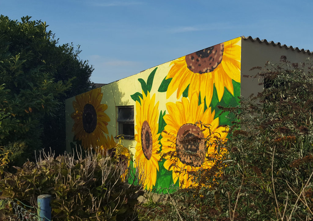 Sonnenblumen-Graffiti-Garage